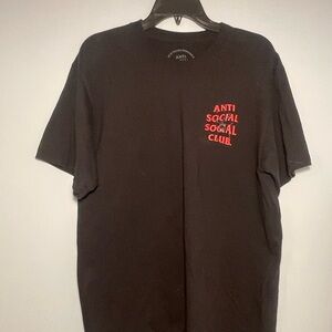 Anti Social Social Club Charcoal Tee with Red Logo